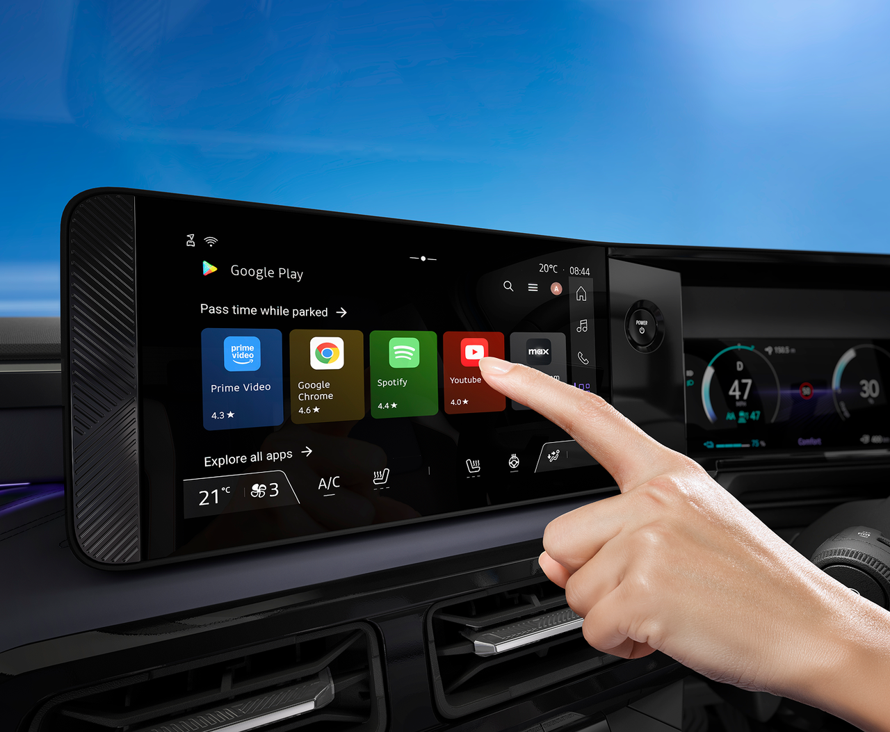 Person who is interacting with the multimedia screen