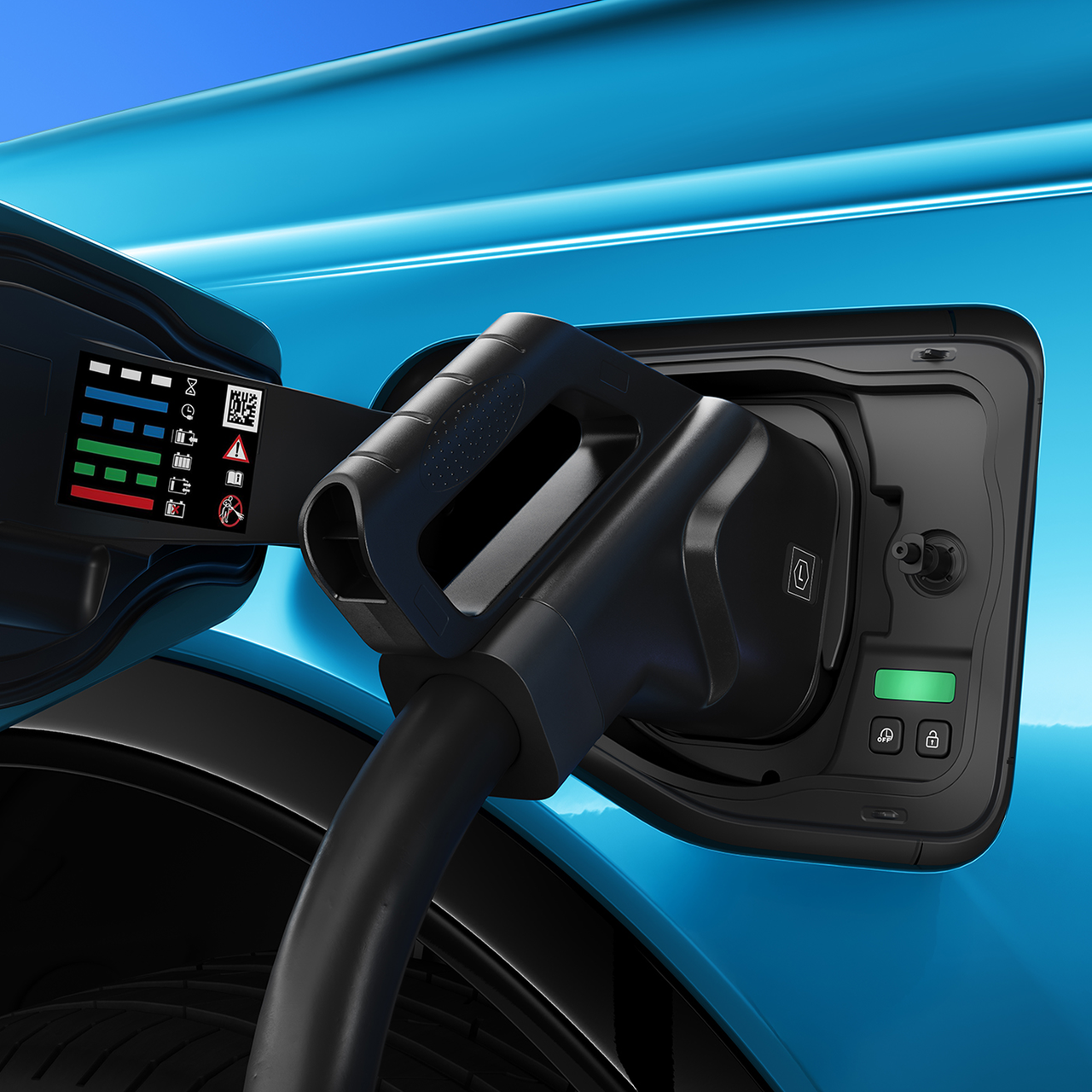 Nærbilde av en lader og en kontakt på All-New Nissan MICRA