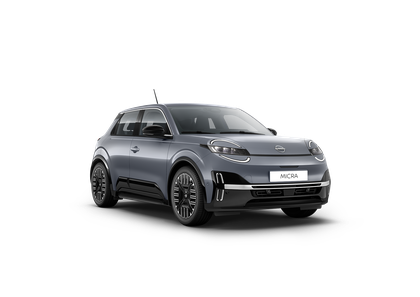 3/4-Ansicht des neuen Nissan MICRA in Grey – elektrisches Stadtauto