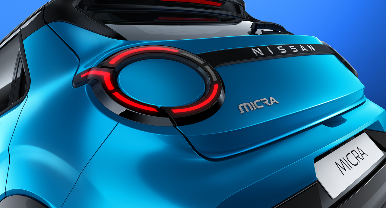 Primer plano de la parte trasera del nuevo Nissan MICRA
