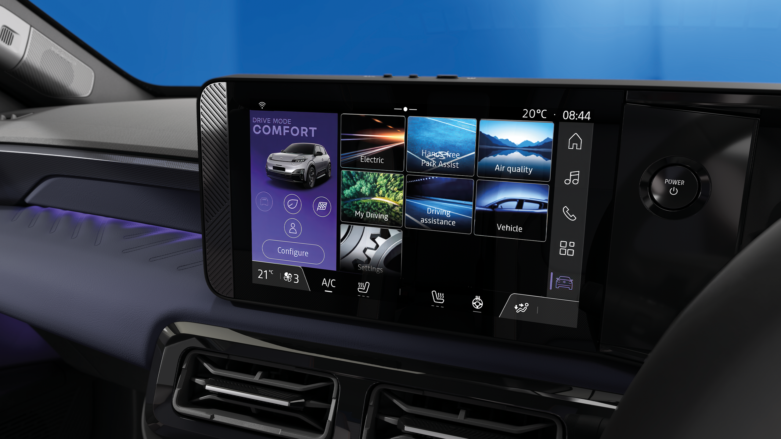 View of the All-New Nissan MICRA multimedia screen